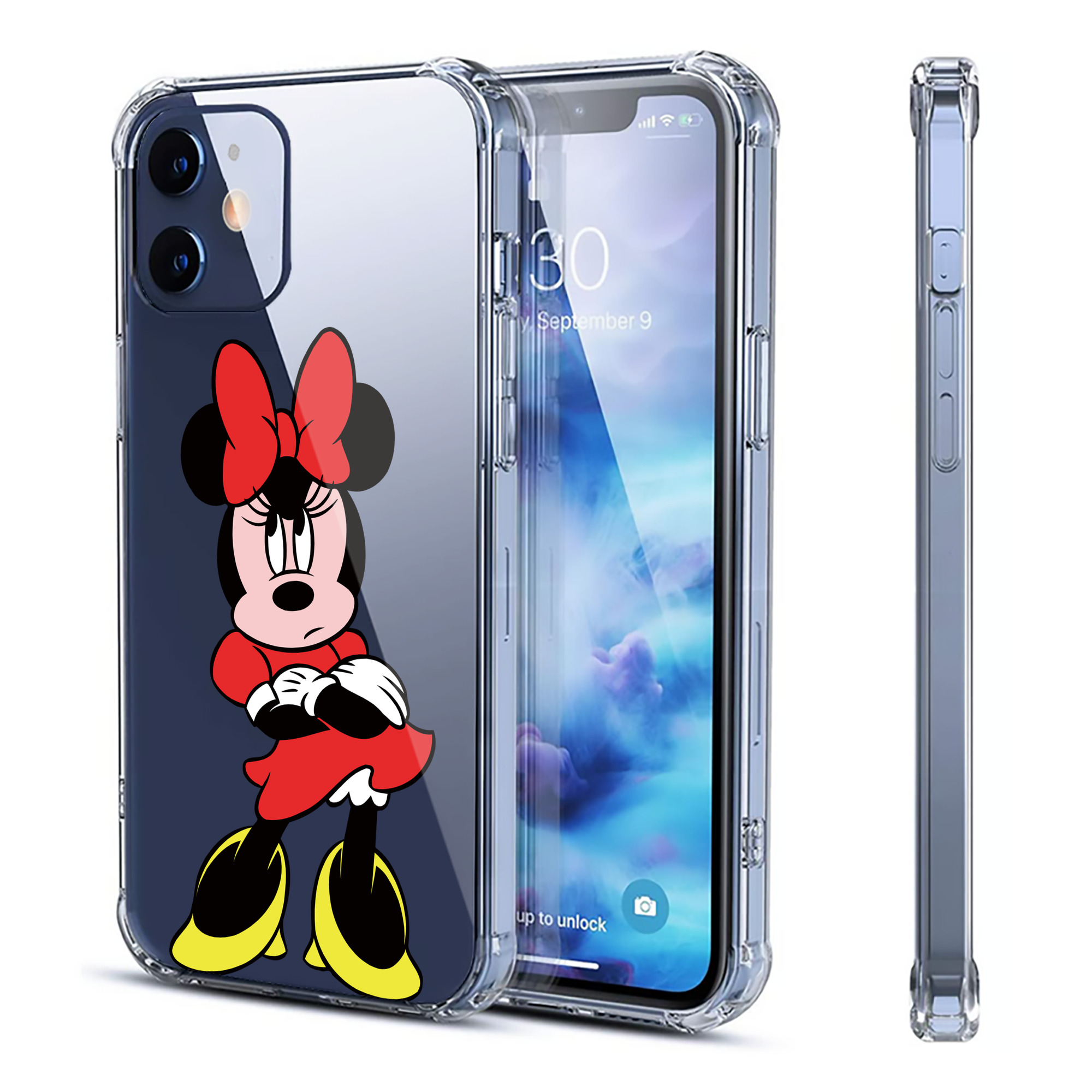 （画像用） ミッキーマウス Mickey Mouse 【iPhone 12シリーズ対応】透明スマホケース（クリアソフトケース）